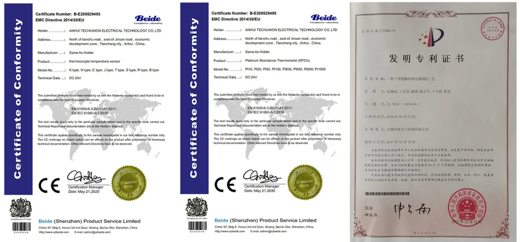 Class a Wzp Rtd PT100 Temperature Sensor