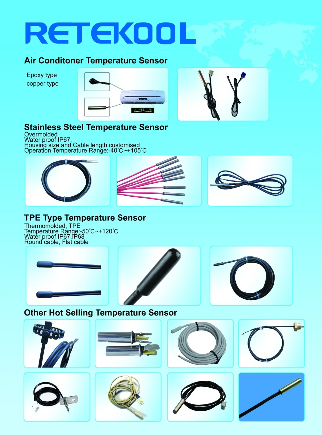 3 Wire Rtd Temperature Sensor Probe PT1000