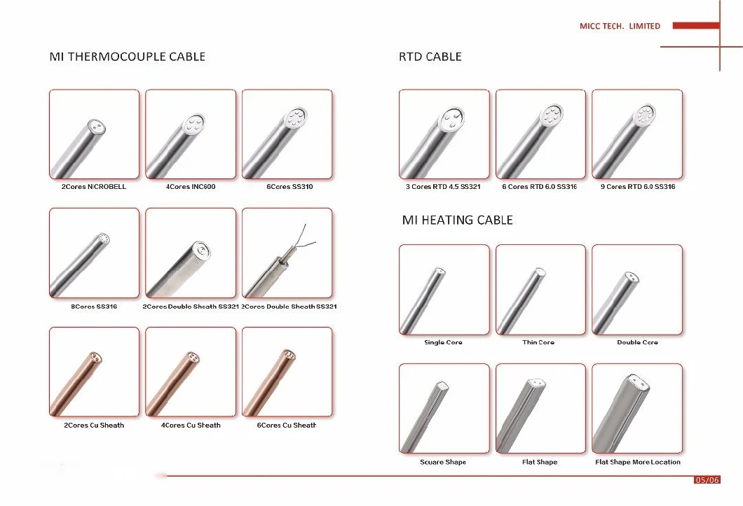 Micc Sizes Available Assembly Thermocouple with Flange Ungrounded / Grounded Thermocouples