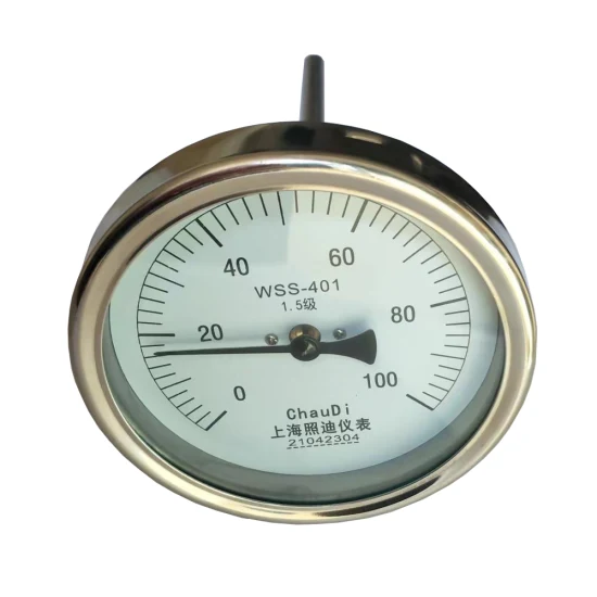 Bimetall-Temperaturanzeige, Zeigeranzeige -40–600 °C, Bimetall-Thermometer aus Edelstahl